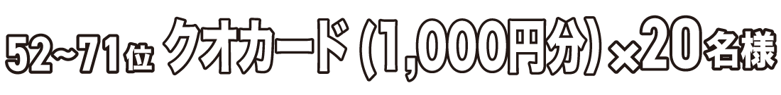 クオカード(1000円分)×20名様